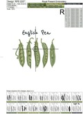 English Pea pods machine embroidery design - 4 sizes