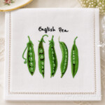 English Pea pods machine embroidery design - 4 sizes