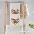 Estonian Ethnic Heart with poppies and spikelets machine embroidery design - 4 sizes