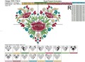 Estonian Ethnic Heart with poppies and spikelets machine embroidery design - 4 sizes