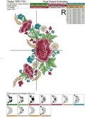 Estonian Ethnic flowers machine embroidery design - 3 sizes