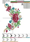 Estonian Ethnic flowers machine embroidery design - 3 sizes