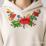 Motif de broderie à la machine « Bouquet de fleurs ethniques estoniennes » - 3 tailles