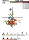 Bouquet of Poppies Estonian Machine Embroidery Design - 4 sizes
