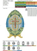 Faberge Egg Cross-Stitch Machine Embroidery Design  - 2 sizes