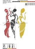 Fashion African Girls Machine Embroidery Design - 6 sizes