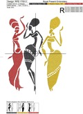 Fashion African Girls Machine Embroidery Design - 6 sizes