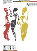 Fashion African Girls Machine Embroidery Design - 6 sizes
