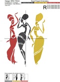 Fashion African Girls Machine Embroidery Design - 6 sizes
