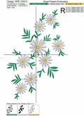 Fashion Daisies Machine Embroidery Design - 6 sizes