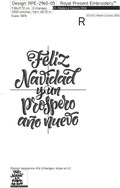Feliz Navidad y un Prospero Año Nuevo Machine Embroidery Design - 3 sizes