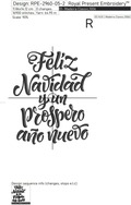 Feliz Navidad y un Prospero Año Nuevo Machine Embroidery Design - 3 sizes