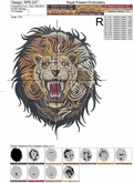 Ferocious Lion Machine Embroidery Design - 2 sizes