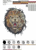 Ferocious Lion Machine Embroidery Design - 2 sizes