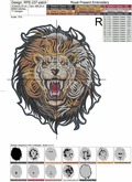 Ferocious Lion Machine Embroidery Design - 2 sizes