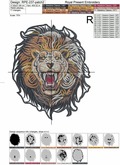 Ferocious Lion Machine Embroidery Design - 2 sizes