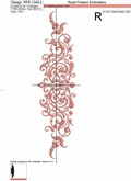 Filigree decorative border embroidery design - 5 sizes