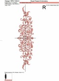 Filigree decorative border embroidery design - 5 sizes