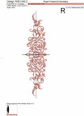 Filigree decorative border embroidery design - 5 sizes