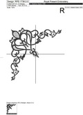 Filigree decorative corner embroidery design - 5 sizes