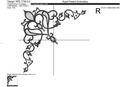 Filigree decorative corner embroidery design - 5 sizes