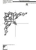 Filigree decorative corner embroidery design - 5 sizes