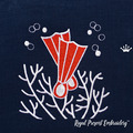 Fins Flippers and Corals Machine Embroidery Design
