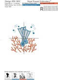 Fins Flippers and Corals Machine Embroidery Design