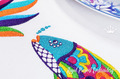 Fish and corals in Mexican style Machine embroidery designs