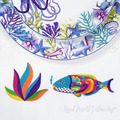 Fish and corals in Mexican style Machine embroidery designs