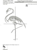 Elegant Flamingo bird Silhouette - 7 sizes