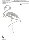Elegant Flamingo bird Silhouette - 7 sizes