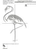 Elegant Flamingo bird Silhouette - 7 sizes
