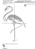 Elegant Flamingo bird Silhouette - 7 sizes