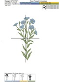 Flax flowers Machine Embroidery Designs - 3 sizes