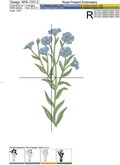 Flax flowers Machine Embroidery Designs - 3 sizes