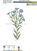Flax flowers Machine Embroidery Designs - 3 sizes
