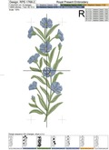 Flax flowers border Machine Embroidery Design - 3 sizes