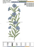 Flax flowers border Machine Embroidery Design - 3 sizes