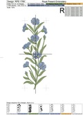 Flax flowers border Machine Embroidery Design - 3 sizes