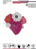 Floral Anatomical Heart Machine Embroidery Design - 4 sizes