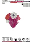 Floral Anatomical Heart Machine Embroidery Design - 4 sizes