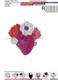 Floral Anatomical Heart Machine Embroidery Design - 4 sizes