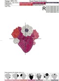 Floral Anatomical Heart Machine Embroidery Design - 4 sizes