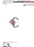 Floral Capital Letter C machine embroidery design - 3 sizes