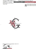 Floral Capital Letter G machine embroidery design - 3 sizes