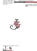 Floral Capital Letter J machine embroidery design - 3 sizes