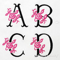 Floral Capital Letter N machine embroidery design - 3 sizes