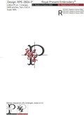 Floral Capital Letter P machine embroidery design - 3 sizes