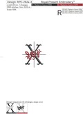 Floral Capital Letter X machine embroidery design - 3 sizes